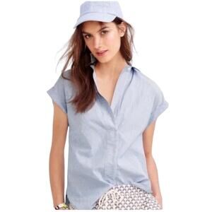 J.Crew Tunic Pinstripe Pullover Top Short Sleeve Blouse 4